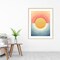 Retro Vibes Abstract Sun by Danhui Nai Wood Framed Wall Art Print 33 in. W x 41 in. H